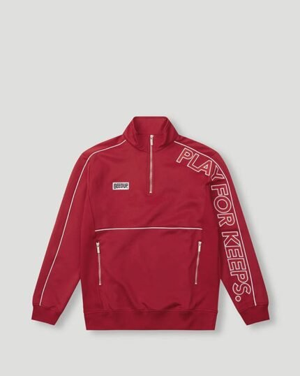 "Play For Keeps Qtr Zip Red White Sportswear"