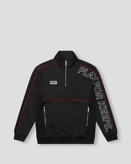 Play For Keeps Qtr Zip Pullover Black/Red