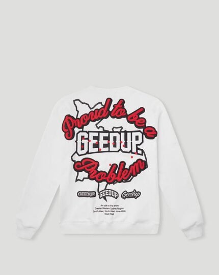 "Proud To Be A Problem Crewneck White/Red