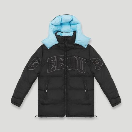 "Team Logo Reversible Duck Down Jacket Baby Blue/Black"